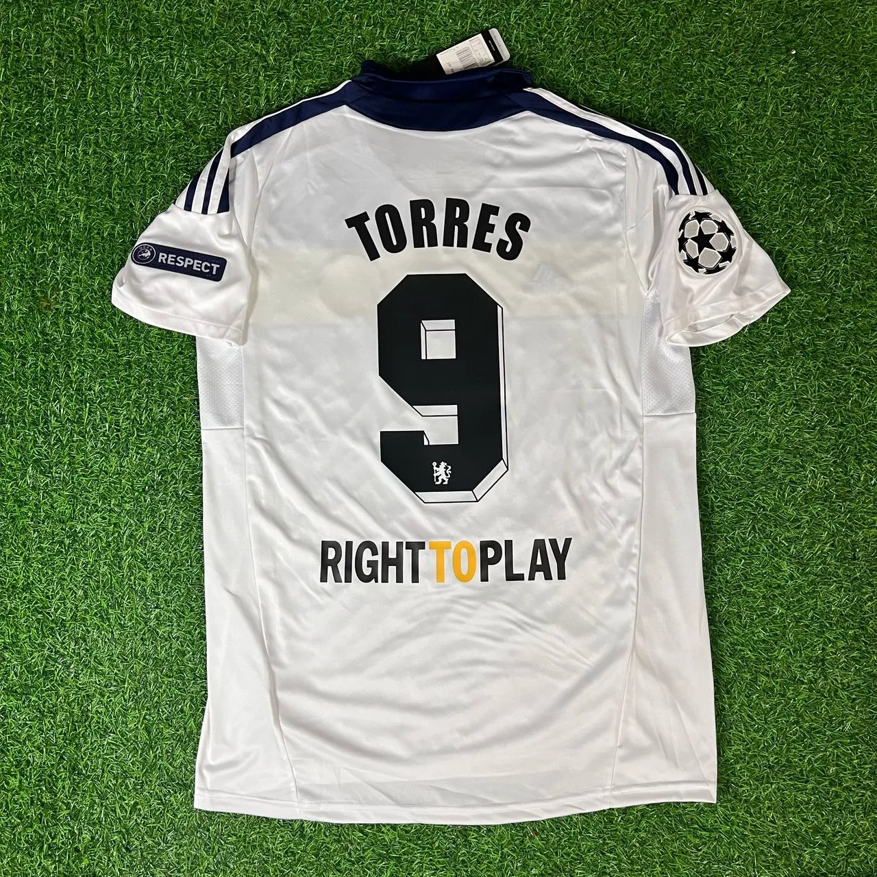 Fernando Torres 9 - Chelsea 2011 2012 Champions League White Yellow Retro Jersey Trikot